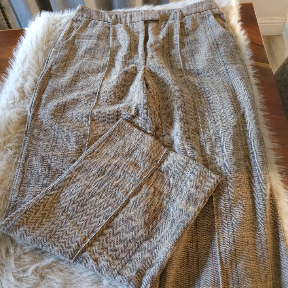 Molly Bracken Women's Plaid Trousers - Brown and Gray